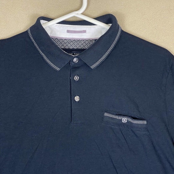 Ted Baker Polo Shirt Adult 5‎ Blue London Short Sleeve Golf Tennis Rugby Mens - Picture 2 of 11